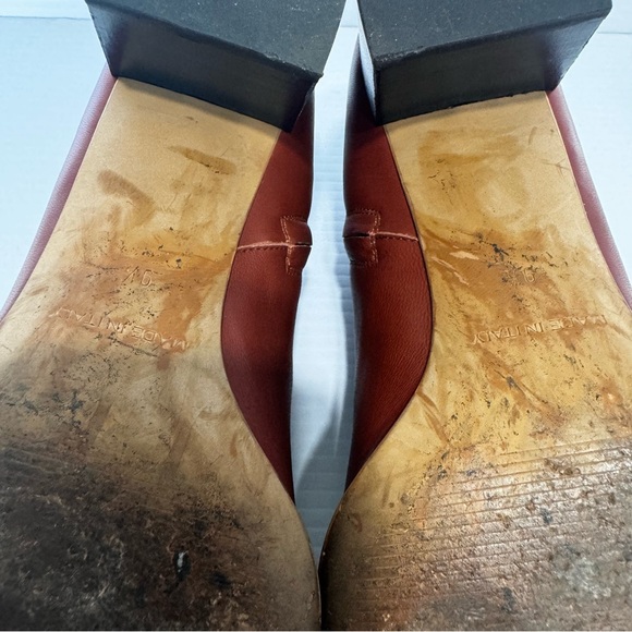 Everlane The Day Brick Red Soft Leather Booties Size 9 1/2 - Picture 11 of 11